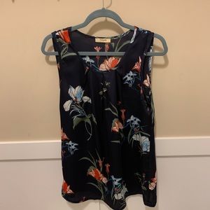 Timeson Navy Floral Sleeveless Blouse - Medium